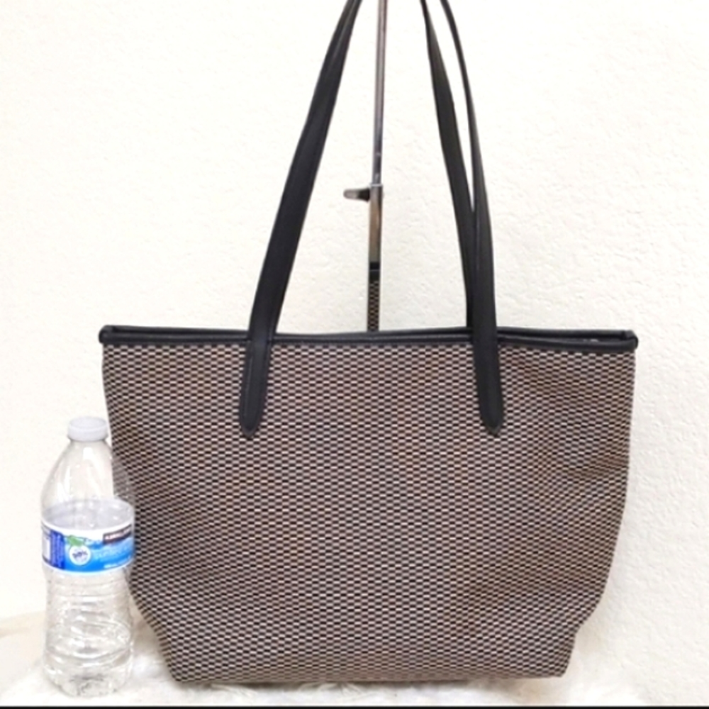 💥 COACH Legacy Navy & Tan Jacquard Shoulder Tote Bag Pre-owned ** - Picture 6 of 13